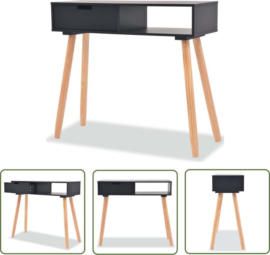 The Living Store Wandtafel Rustiek Hout 80 x 30 x 72 cm Zwart Bruin Wandtafel Bijzettafel Rustic Style Hout Zwarte Kleur