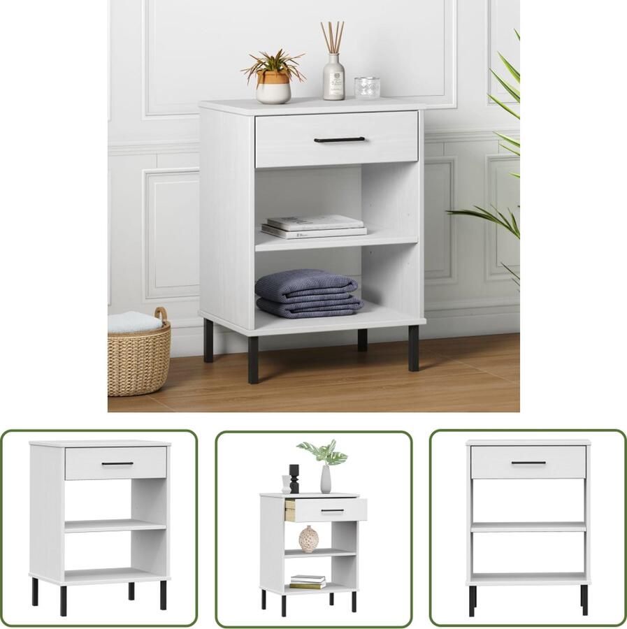 The Living Store OSLO Wandtafel 50 x 35 x 70 cm Massief grenenhout en metaal Wandtafel Bijzettafel Salontafel Industrieel Hout - Foto 2