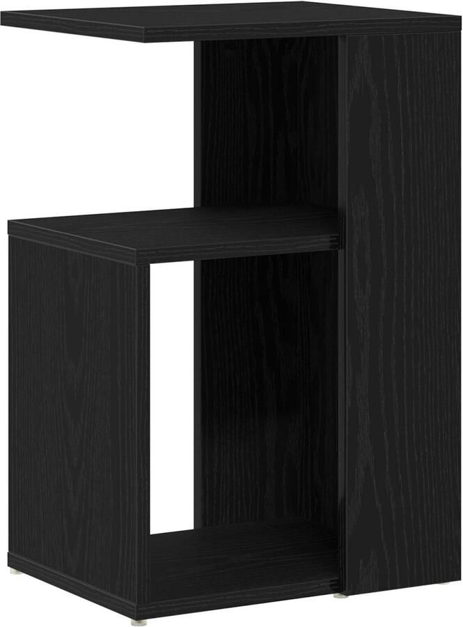 VidaXL Bijzettafel Zwart Eiken Bewerkt hout 36 x 30 x 56 cm Bijzettafel - Foto 2