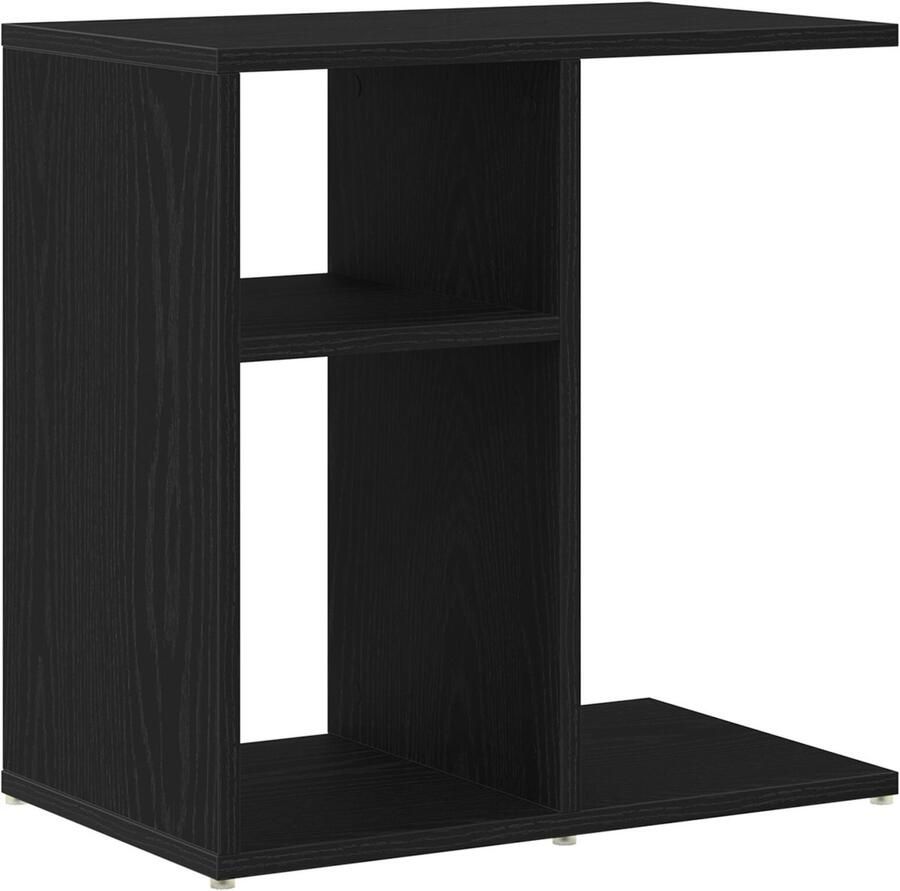 VidaXL Bijzettafel Zwart Eiken Hout 50 x 30 x 50 cm Opslag Bijzettafel - Foto 2