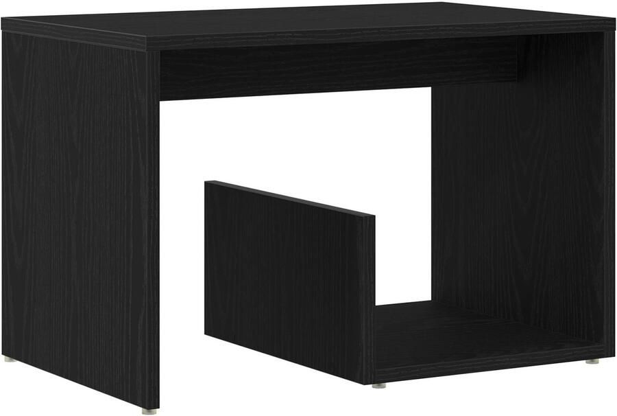 VidaXL Zijtafel Zwart eikenhout 59 x 36 x 38 cm Bewerkt hout - Foto 2