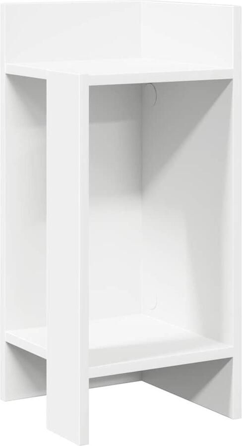 VidaXL Bijzettafels 2 st met plank 25 5x27x60 cm wit