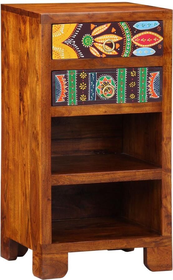 VidaXL Bijzettafels Bruin Massief Mangohout Klein Decoratieve Inzetten - Foto 2