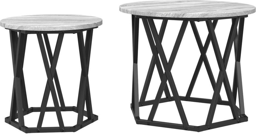 VidaXL Salontafel Grijs sonoma Hout Middelgroot Decoratieve inzetstukken - Foto 2