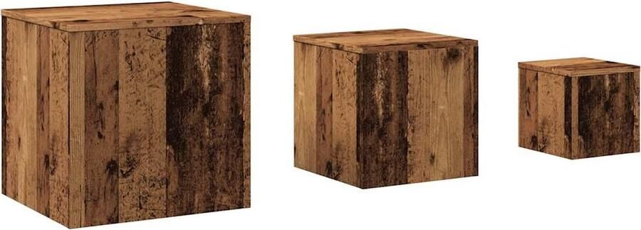 VidaXL Bijzettafels 3 st bewerkt hout oud houtkleurig