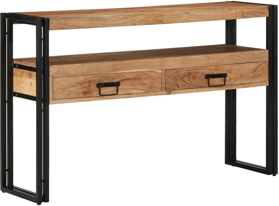 VidaXL Wandtafel met lade Bruin 120 x 33 x 75 cm Massief acaciahout