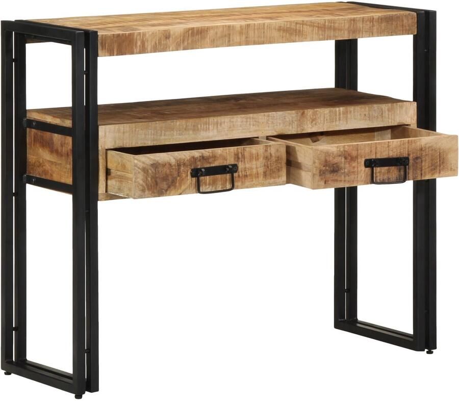 VidaXL Bijzettafels Natuurlijk mangohout Massief mangohout 90 x 33 x 75 cm