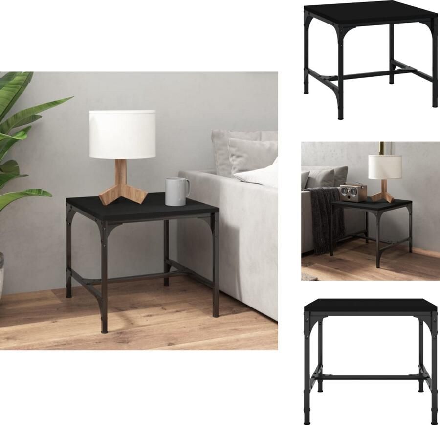 VidaXL Bijzettafeltje Bijzettafeltjes Houten Tafeltje Bijzettafel 40x40x35 cm bewerkt hout zwart