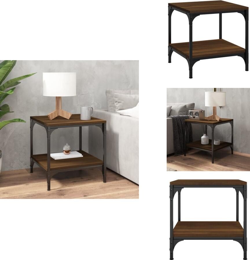 VidaXL Bijzettafeltje Bijzettafeltjes Houten Tafeltje Bijzettafel 40x40x40 cm bewerkt hout bruineikenkleurig