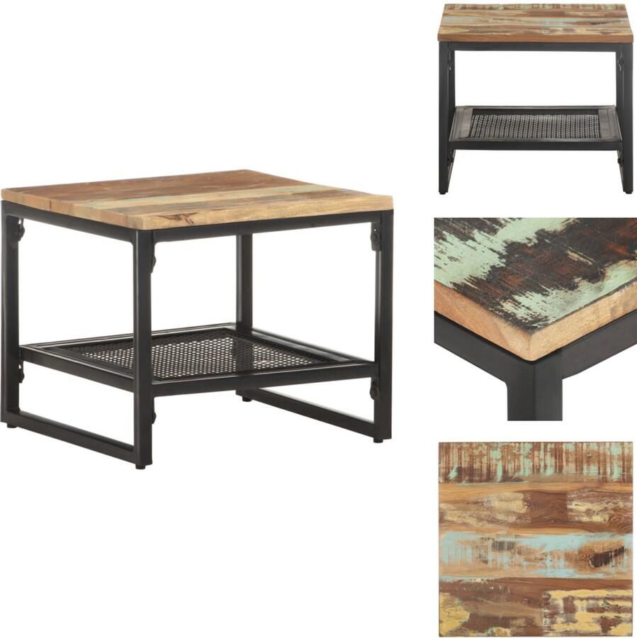 VidaXL Bijzettafeltje Bijzettafeltjes Houten Tafeltje Houten Tafeltjes Bijzettafel 40x40x35 cm massief gerecycled hout