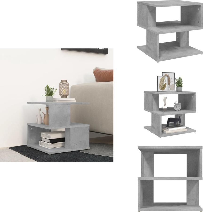 VidaXL Bijzettafeltje Bijzettafeltjes Salontafel Salontafels Bijzettafel 40x40x40 cm bewerkt hout betongrijs