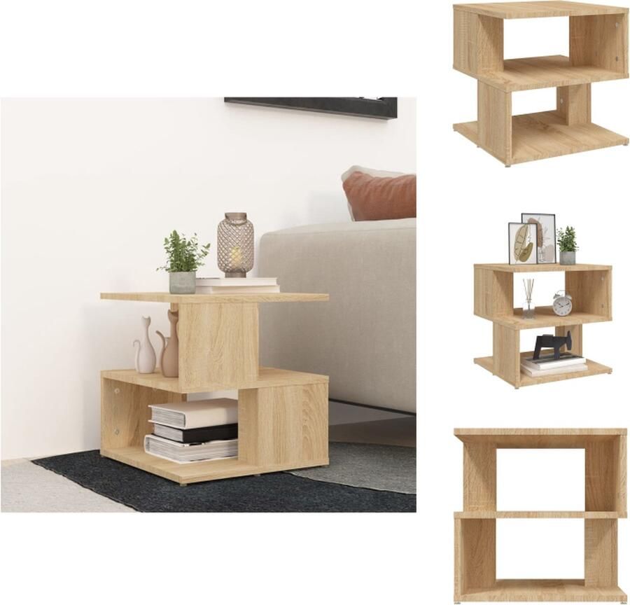 VidaXL Bijzettafeltje Bijzettafeltjes Salontafel Salontafels Bijzettafel 40x40x40 cm spaanplaat sonoma eikenkleurig - Foto 2