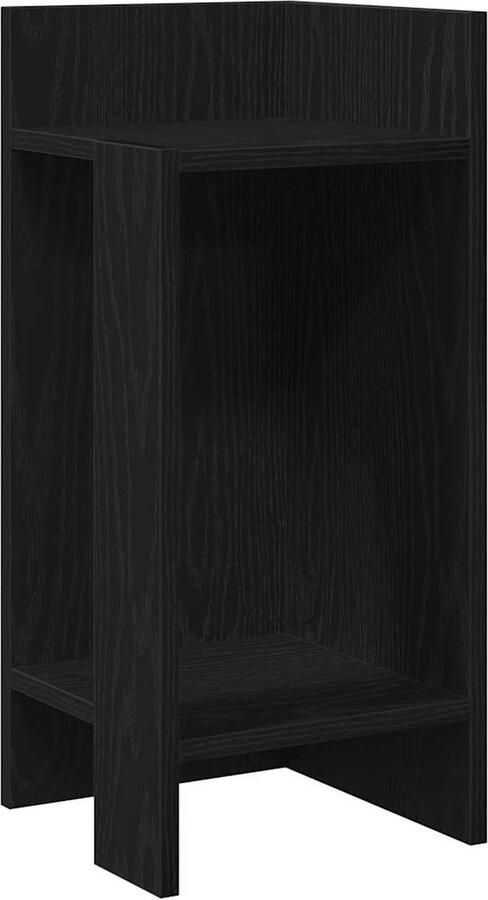 VidaXL Bijzettafel 2 schappen Zwart 25 5x27x60 cm Bijzettafel Houten Bijzettafel Sidetable Modern Tafellamp Woonaccessoires