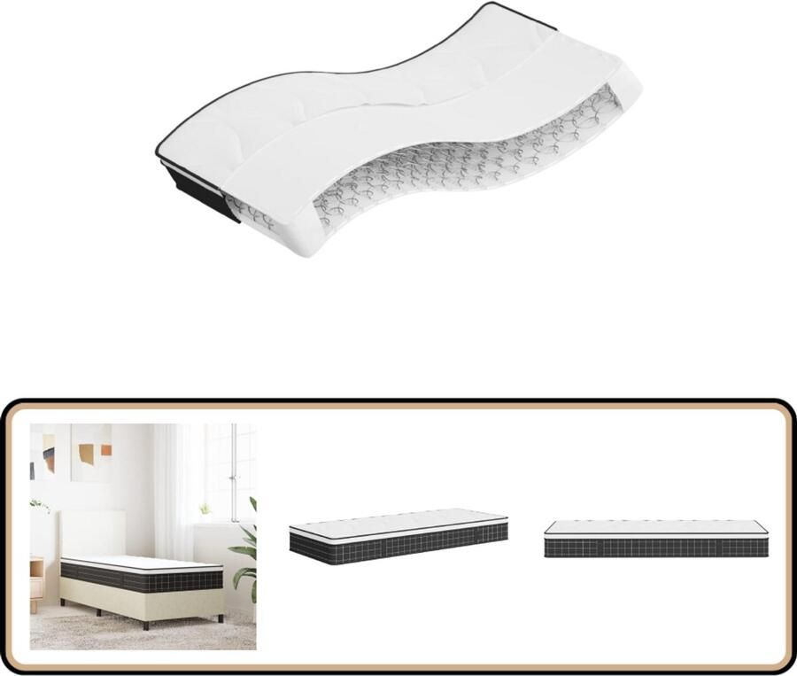 VidaXL Binnenveringmatras 90x190 cm Middelhard Binnenveringmatras Binnenveringmatrassen Eenpersoonsmatras Eenpersoons Matras - Foto 3