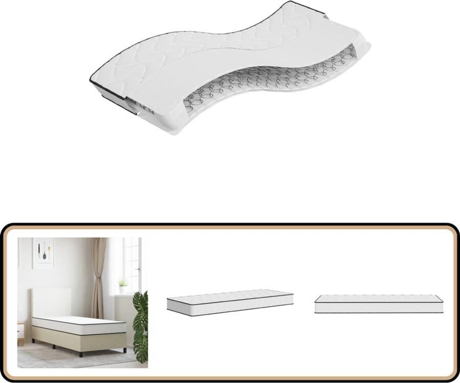 VidaXL Binnenveringmatras 90x190 cm Middelhard Binnenveringmatras Binnenveringmatrassen Eenpersoonsmatras Eenpersoons Matras