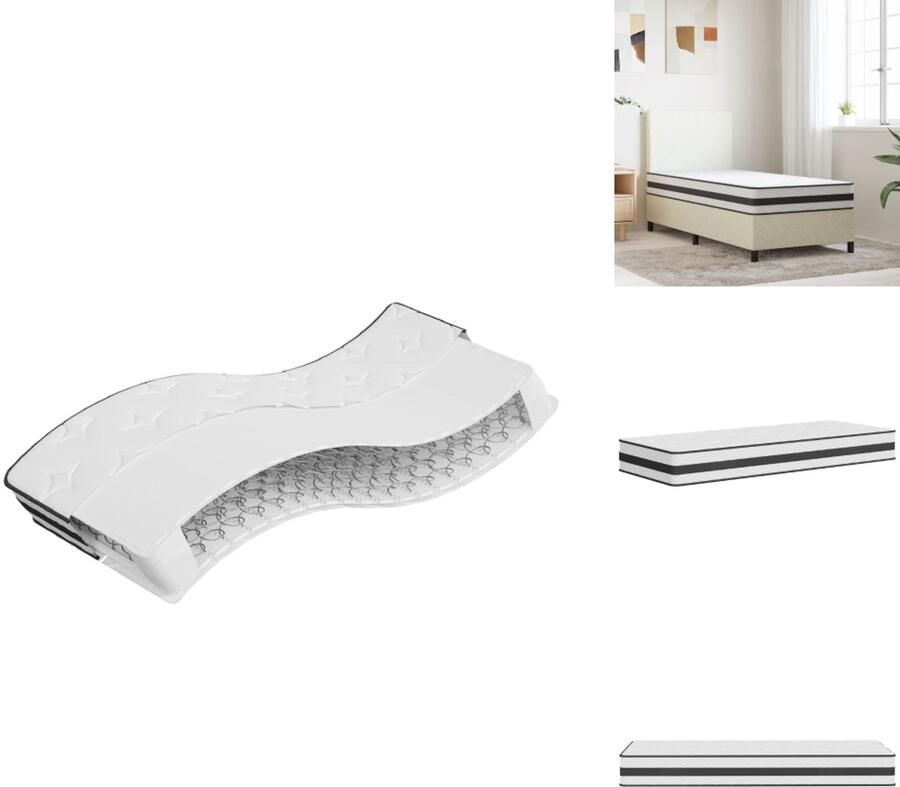 VidaXL Binnenveringmatras Binnenveringmatrassen Eenpersoonsmatras Eenpersoons Matras Binnenveringmatras middelhard 90x200 cm