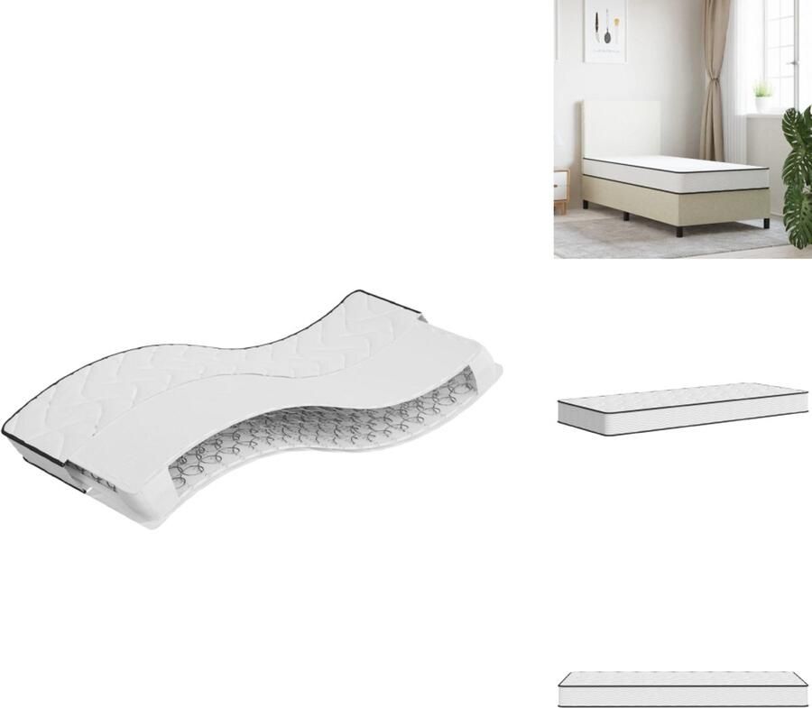 VidaXL Binnenveringmatras Binnenveringmatrassen Eenpersoonsmatras Eenpersoons Matras Binnenveringmatras middelhard 90x190 cm Single Size