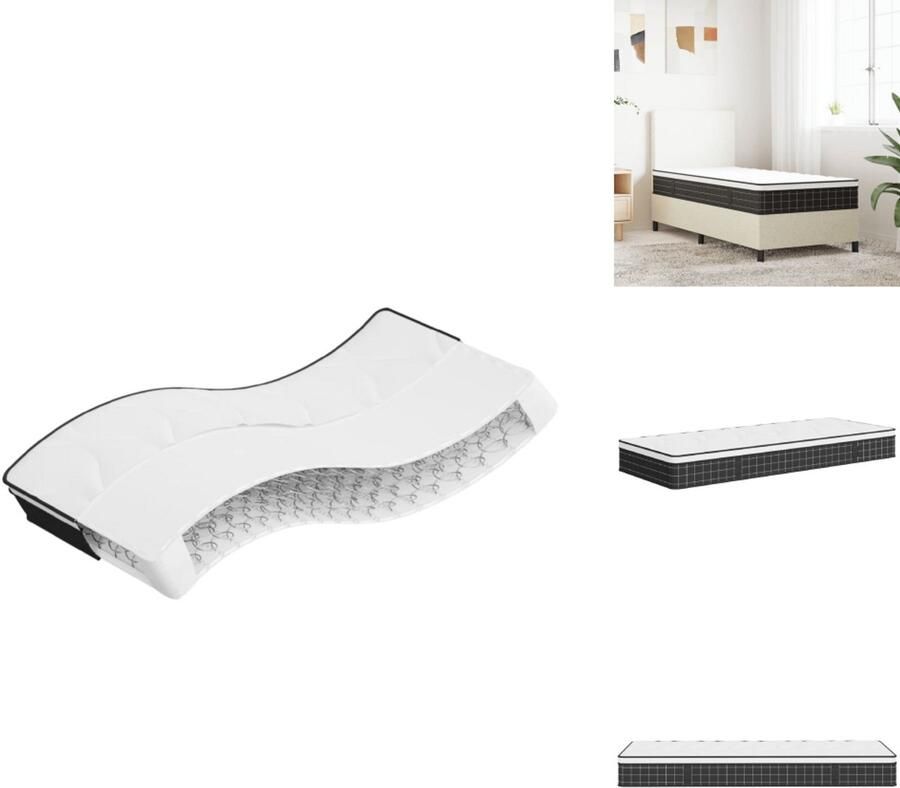 VidaXL Binnenveringmatras Binnenveringmatrassen Eenpersoonsmatras Eenpersoons Matras Binnenveringmatras middelhard 90x200 cm