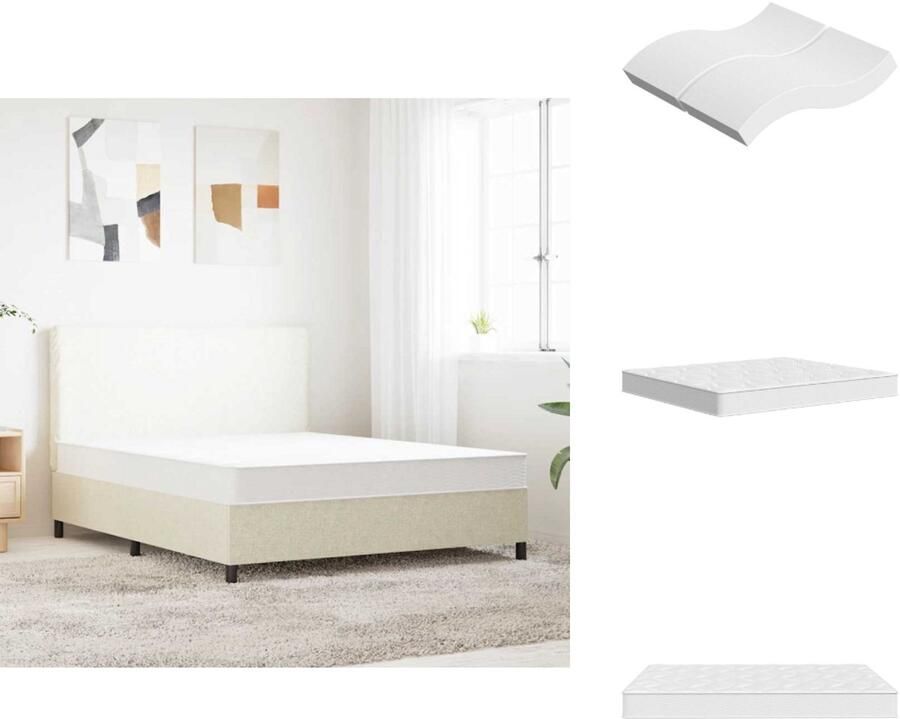 VidaXL Binnenveringmatras Binnenveringmatrassen Tweepersoonsmatras Tweepersoons Matras Binnenveringmatras middelhard 160x200 cm