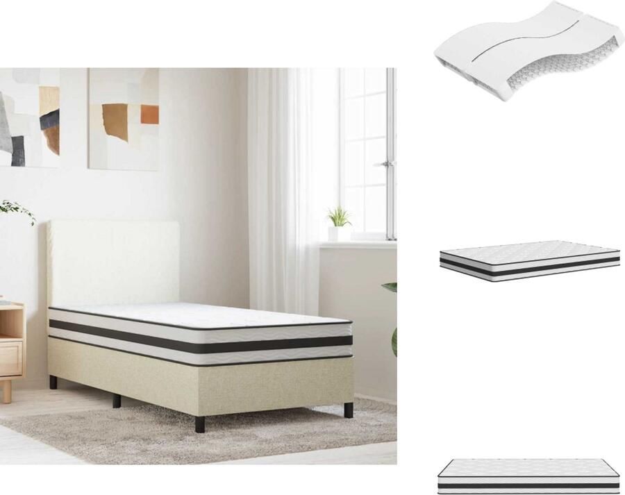 VidaXL Binnenveringmatras Binnenveringmatrassen Tweepersoonsmatras Tweepersoons Matras Binnenveringmatras middelhard 120x200 cm - Foto 2