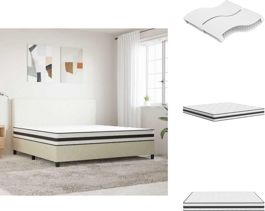 VidaXL Binnenveringmatras Binnenveringmatrassen Tweepersoonsmatras Tweepersoons Matras Binnenveringmatras middelhard 200x200 cm King Size - Foto 2