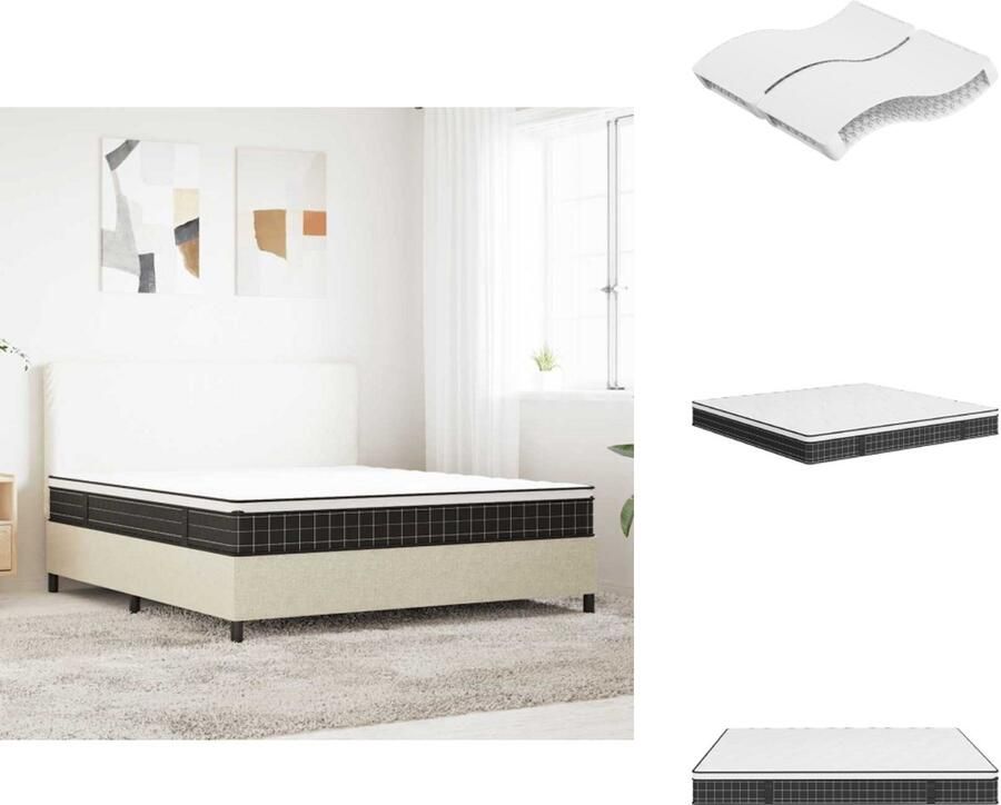 The Living Store Binnenveringmatras middelhard 180x200 cm Pocketveringmatras Binnenveringmatras Matras 180x200 Matras Medium Hard Slaapcomfort - Foto 3