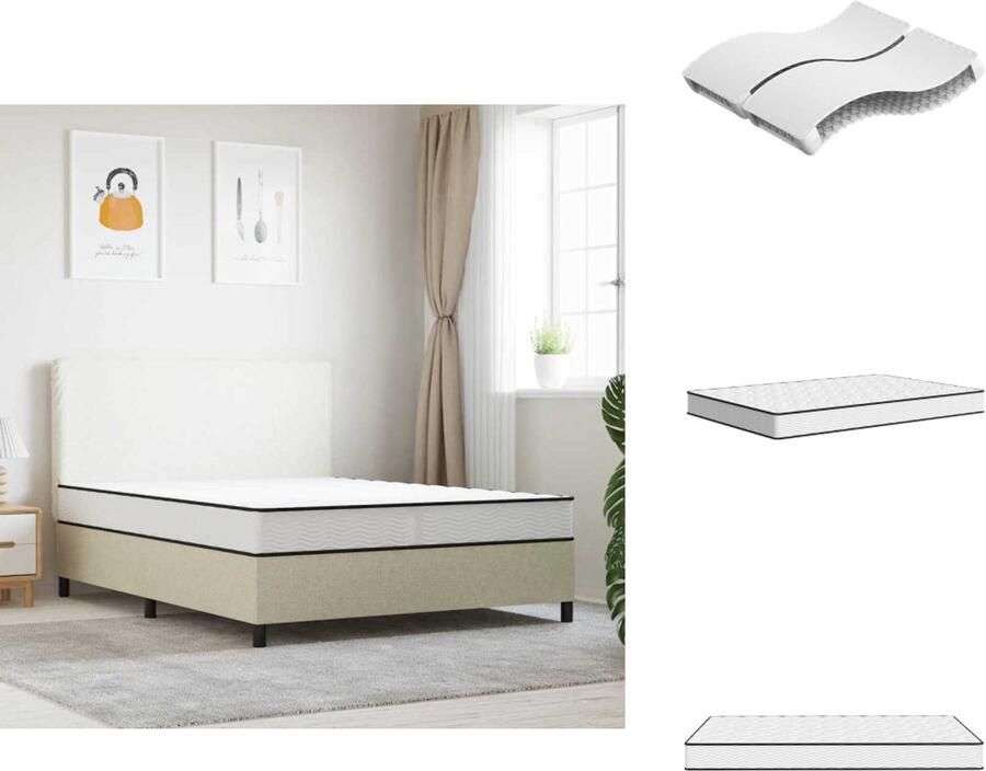 The Living Store Binnenveringmatras middelhard 140x190 cm Binnenveringmatras Matras 140x190 Pocketveringmatras Medium Hard Matras Comfortabel Matras - Foto 4