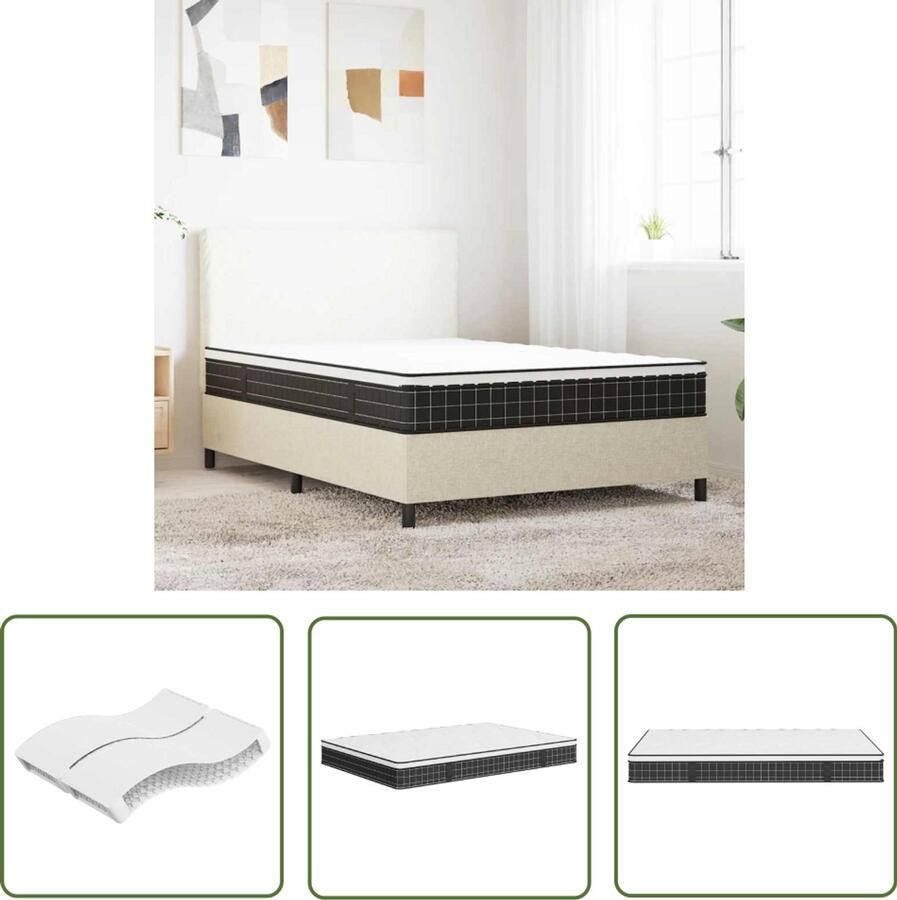 The Living Store Binnenveringmatras middelhard 140x200 cm Pocketveringmatras Binnenveringmatras Matras 140x200 Matras Middelhard Comfortabel Slapen