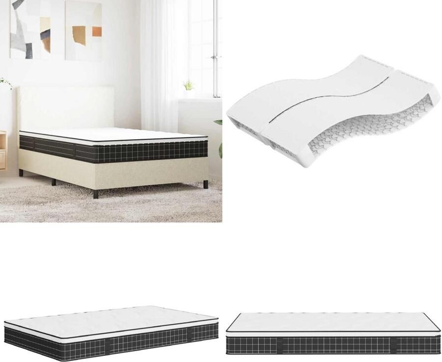 VidaXL Binnenveringmatras middelhard 120x200 cm Binnenveringmatras Binnenveringmatrassen Tweepersoonsmatras Tweepersoons Matras