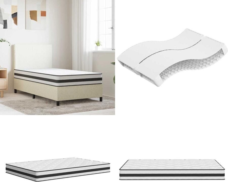 VidaXL Binnenveringmatras middelhard 120x200 cm Binnenveringmatras Binnenveringmatrassen Tweepersoonsmatras Tweepersoons Matras
