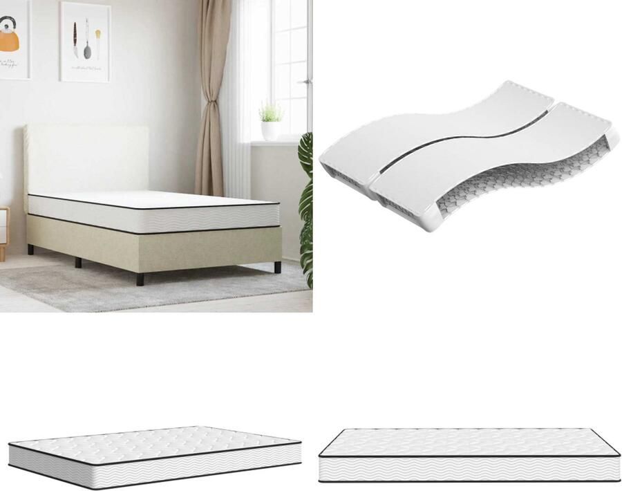 VidaXL Binnenveringmatras middelhard 120x200 cm Binnenveringmatras Binnenveringmatrassen Tweepersoonsmatras Tweepersoons Matras