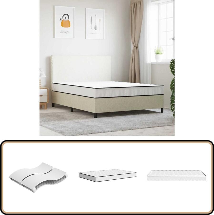 VidaXL Binnenveringmatras Middelhard 140x190 cm Binnenveringmatras Binnenveringmatrassen Tweepersoonsmatras Tweepersoons Matras - Foto 3