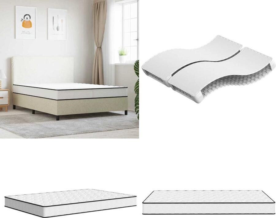 VidaXL Binnenveringmatras middelhard 140x190 cm Binnenveringmatras Binnenveringmatrassen Tweepersoonsmatras Tweepersoons Matras