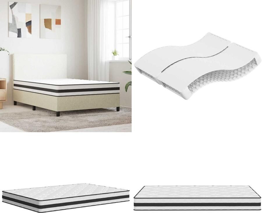 VidaXL Binnenveringmatras middelhard 140x200 cm Binnenveringmatras Binnenveringmatrassen Tweepersoonsmatras Tweepersoons Matras