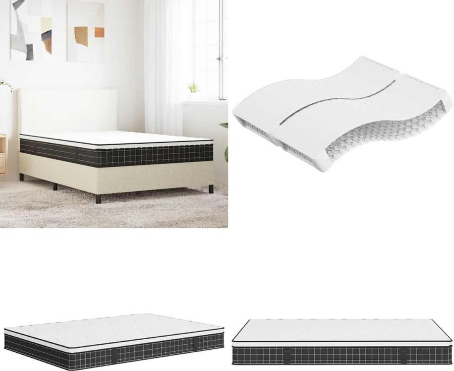 VidaXL Binnenveringmatras middelhard 140x200 cm Binnenveringmatras Binnenveringmatrassen Tweepersoonsmatras Tweepersoons Matras