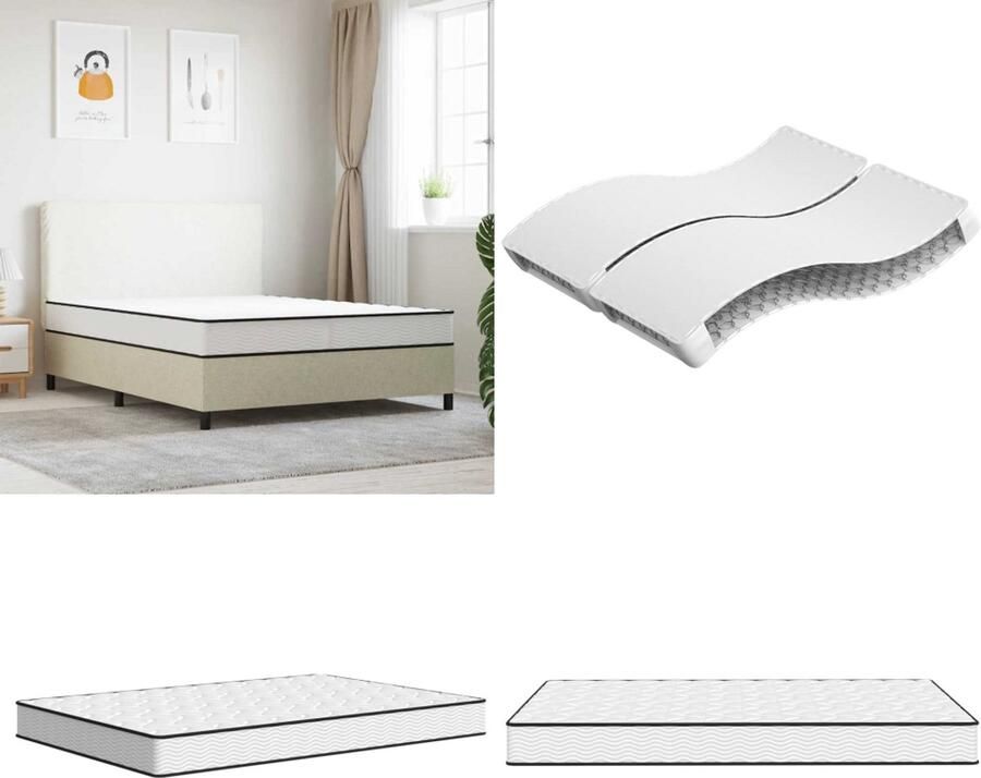 VidaXL Binnenveringmatras middelhard 140x200 cm Binnenveringmatras Binnenveringmatrassen Tweepersoonsmatras Tweepersoons Matras