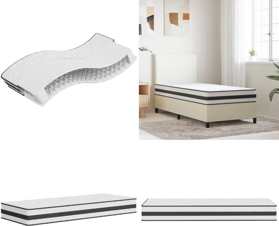 VidaXL Binnenveringmatras middelhard 90x190 cm Single Size Binnenveringmatras Binnenveringmatrassen Eenpersoonsmatras Eenpersoons Matras - Foto 3