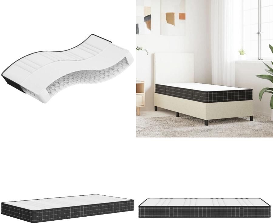 VidaXL Binnenveringmatras middelhard 90x190 cm Single Size Binnenveringmatras Binnenveringmatrassen Eenpersoonsmatras Eenpersoons Matras