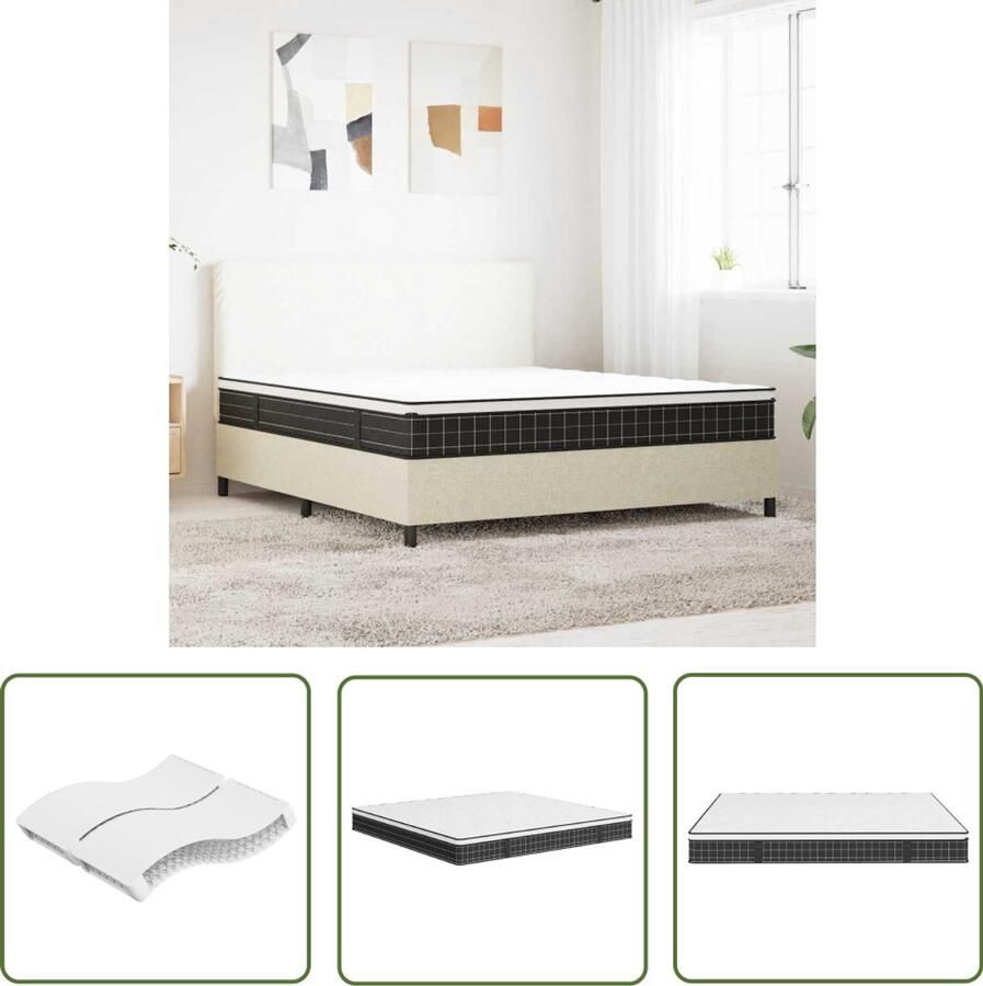 The Living Store Binnenveringmatras middelhard 160x200 cm Pocketveringmatras Binnenveringmatras Matras 160x200 Matras Hardheid Middelhard Slapen