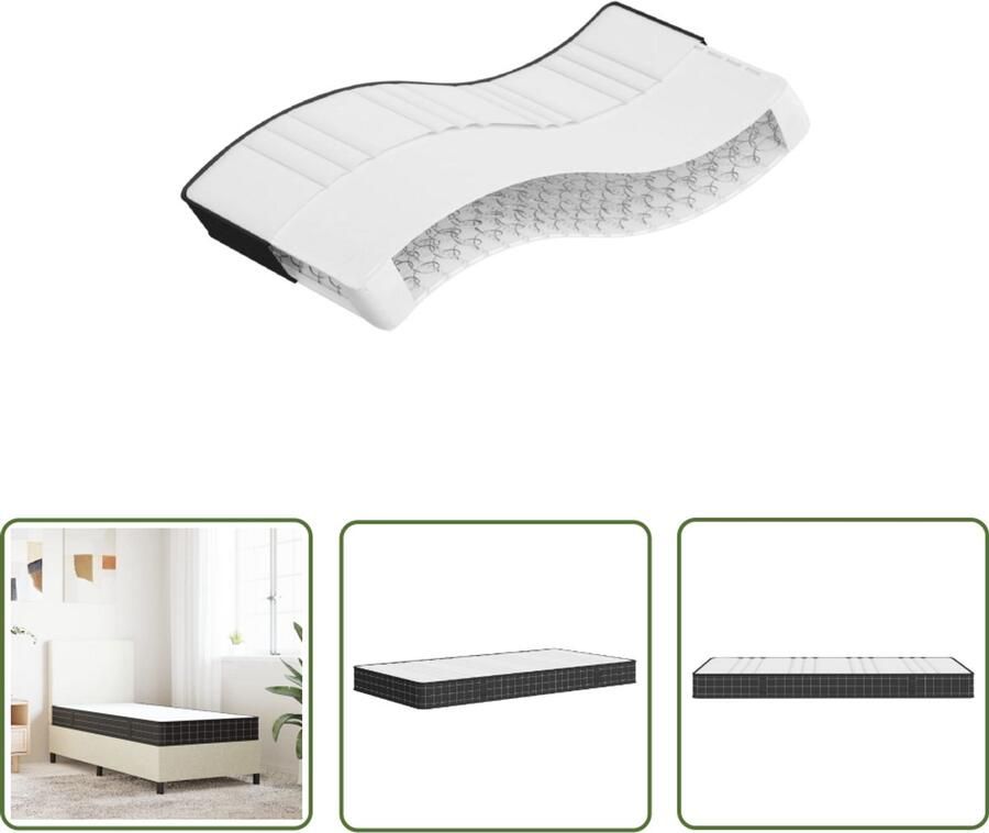The Living Store Binnenveringmatras middelhard 80x200 cm Pocketveringmatras Binnenveringmatras Matras 80x200 Medium Hard Schuin Matras
