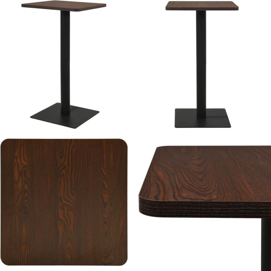 VidaXL Bistrotafel 50x50x107 cm donkeressenkleurig Bartafel Bartafels Bistrotafel Bistrotafels