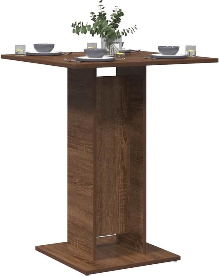 VidaXL -Bistrotafel-60x60x75-cm-bewerkt-hout-bruineikenkleurig - Foto 5