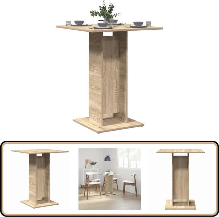 VidaXL Bistrotafel 60x60x75 cm Sonoma eikenhout Bistrotafel Bartafel Eetkamerstoel Buitenmeubilair Terras Meubelen - Foto 2