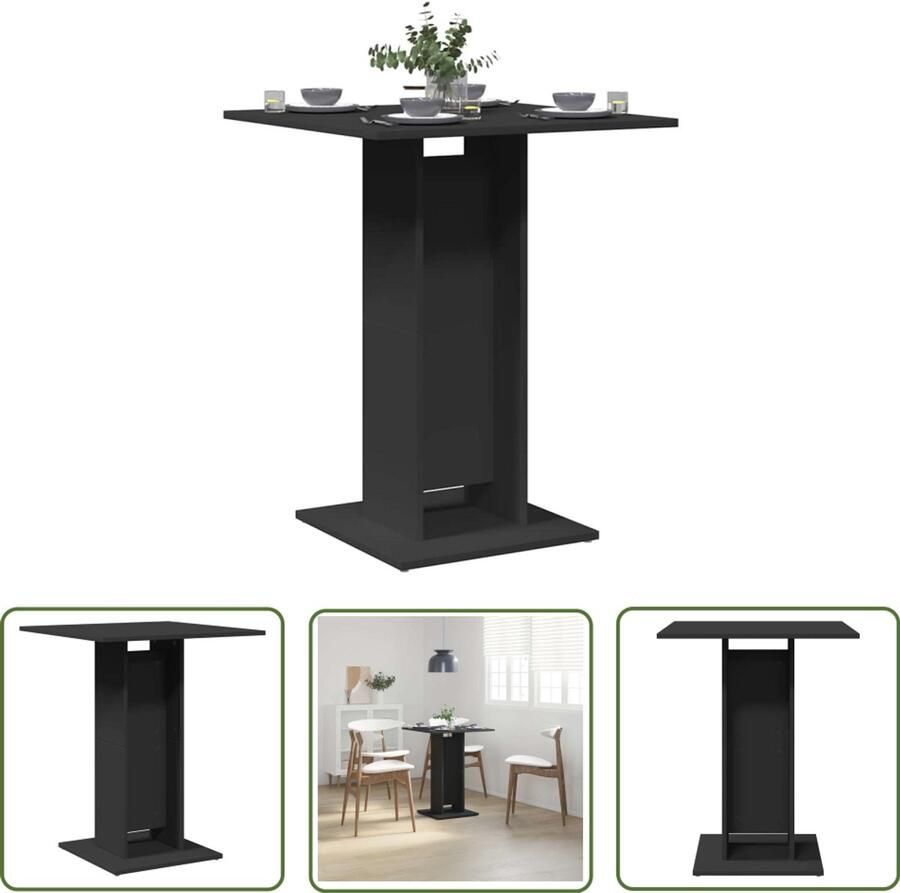 VidaXL Bistrotafel 60x60x75 cm Bewerkt hout Zwart Bistrotafel Bartafel Eetkamerstoel Zwarte Meubelen Kleine Tafels Buitenmeubilair Tuinmeubilair Spaanplaat Meubel Moderne Meubelen Scandinavische Meubelen