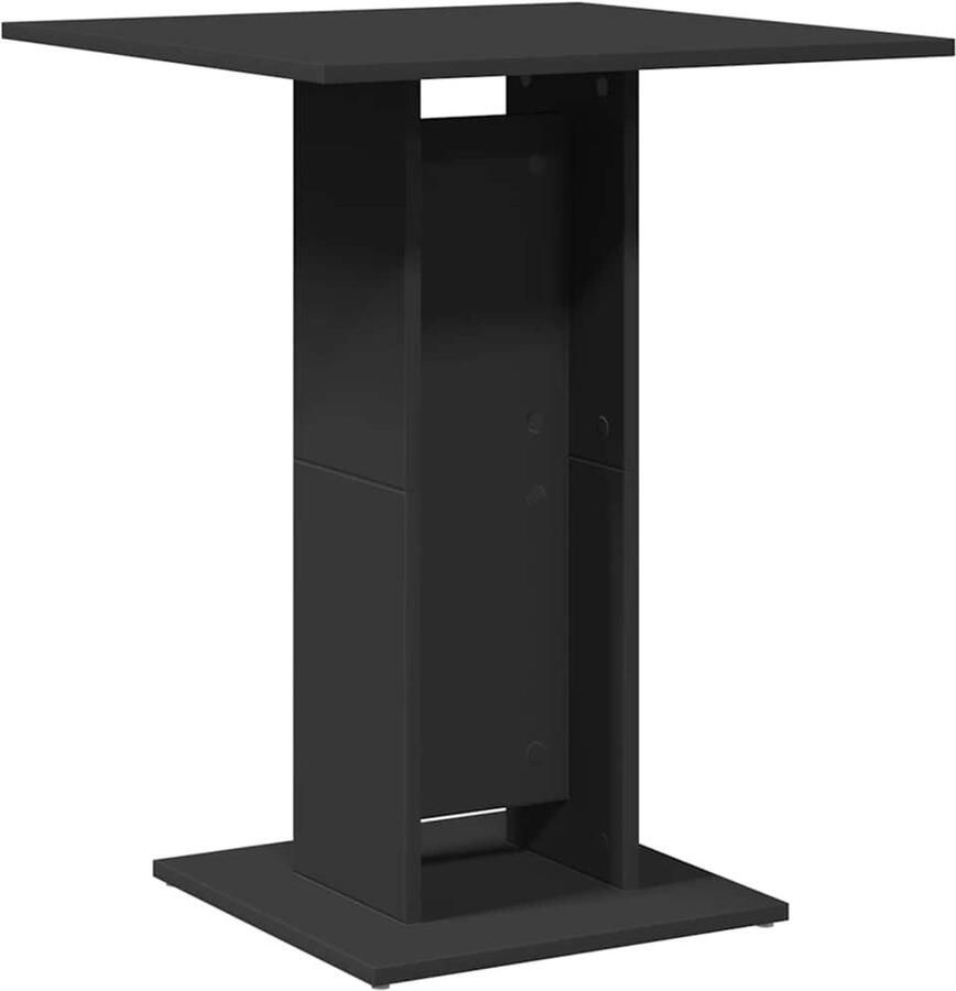 VidaXL Bistrotafel 60x60x75 cm Bewerkt hout Zwart Bistrotafel Bartafel Eetkamerstoel Zwarte Meubelen Kleine Tafels Buitenmeubilair Tuinmeubilair Spaanplaat Meubel Moderne Meubelen Scandinavische Meubelen - Foto 2