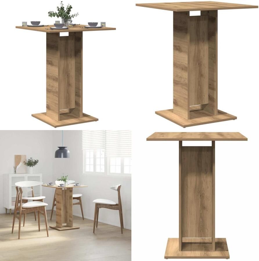 VidaXL Bistrotafel 60x60x75 cm spaanplaat artisanaal eikenkleurig Bistrotafel Bistrotafels Tafel Salontafel