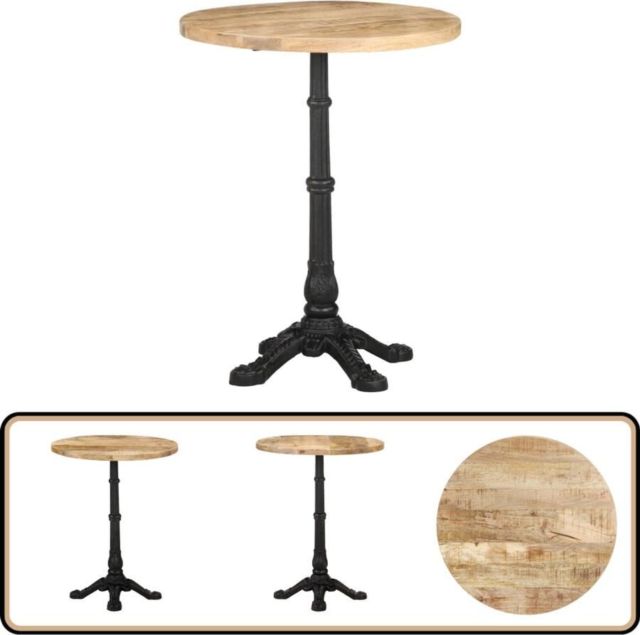 VidaXL Bistrotafel Ã 60x76 cm ruw mangohout