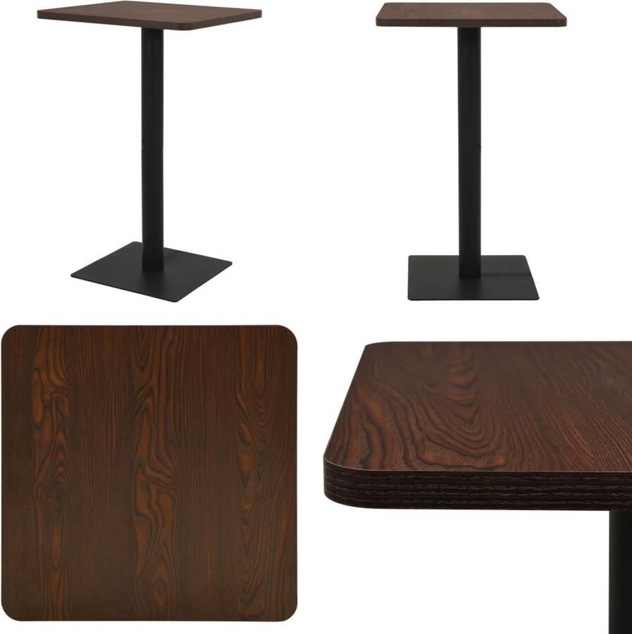 VidaXL Bistrotafel 78 5x78 5x107 cm donkeressenkleurig Bartafel Bartafels Bistrotafel Bistrotafels