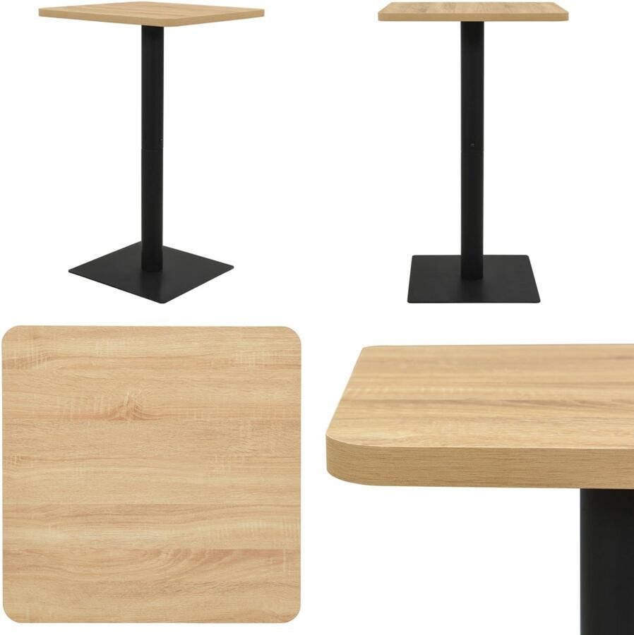 VidaXL Bistrotafel 78 5x78 5x107 cm eikenkleurig Bartafel Bartafels Bistrotafel Bistrotafels