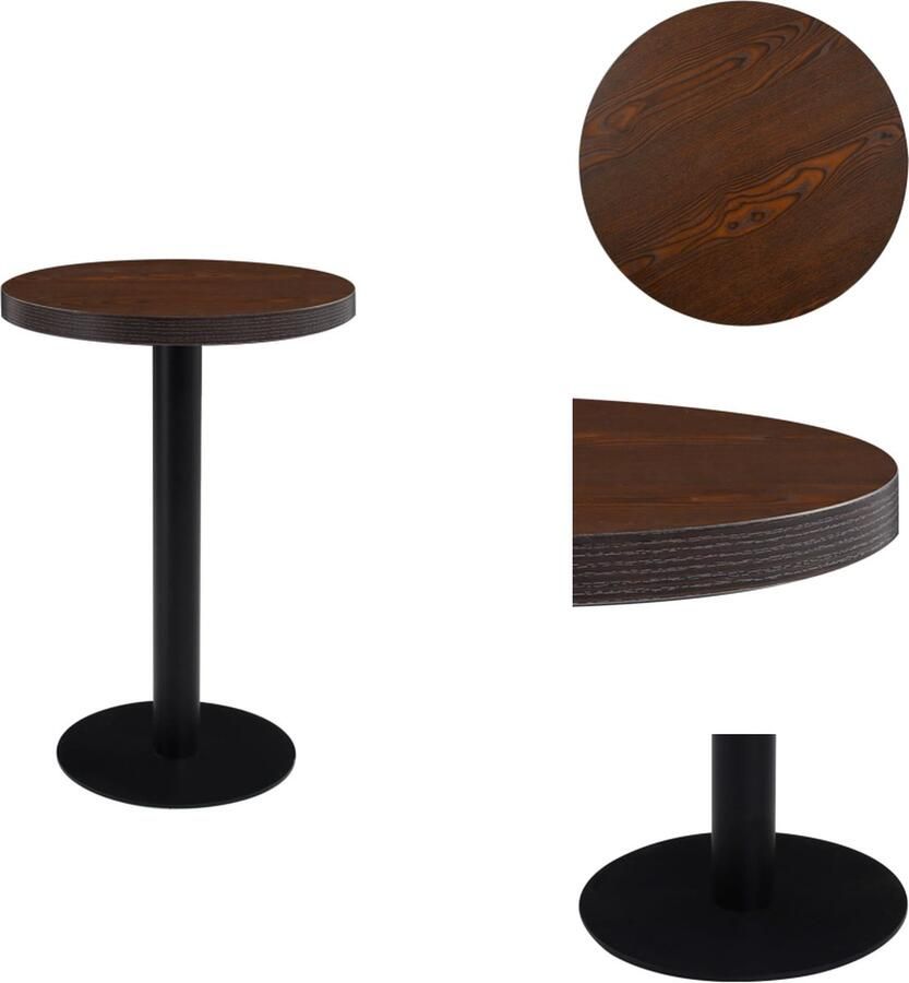 VidaXL Bistrotafel Bistrotafels Bistro Tafel Bistro Tafels Bistrotafel 60 cm MDF donkerbruin - Foto 2